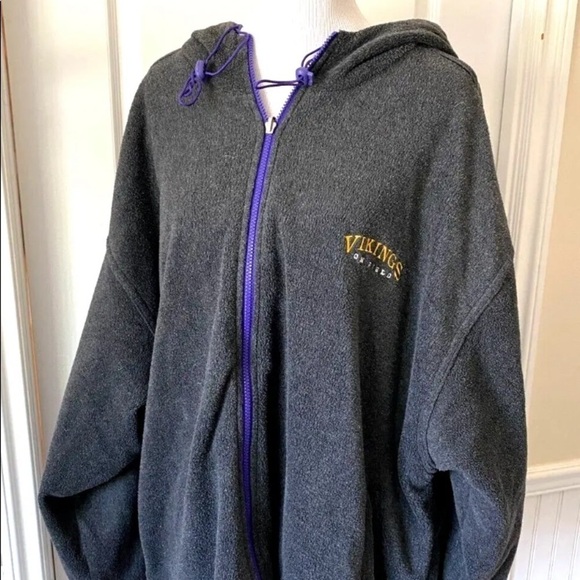 Mens Minnesota Vikings NFL Puma Sz 2XL XXL Jacket Reversible Full Zip Logo Hood - Picture 6 of 10